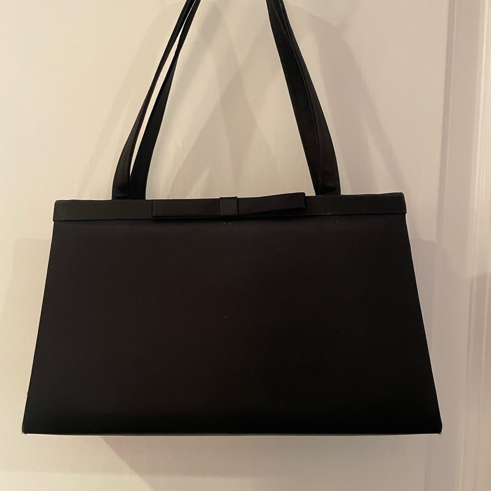 Black satin purse